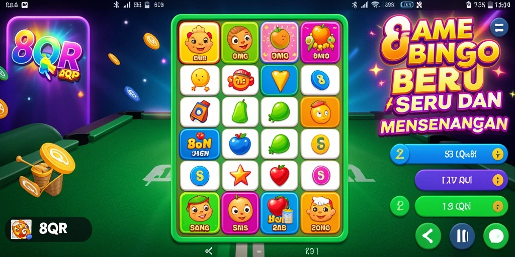 Tampilan gameplay seru dan interaktif dalam 8QR Bingo.
