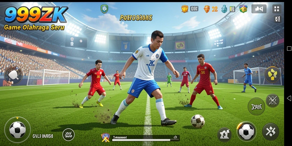 Screenshot gameplay <strong>999ZK</strong> menampilkan aksi olahraga yang mendebarkan.