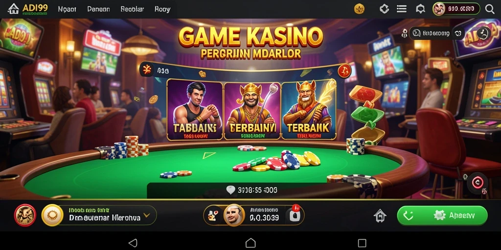 Tampilan gameplay seru di ADI99 dengan suasana Kasino yang mendebarkan.