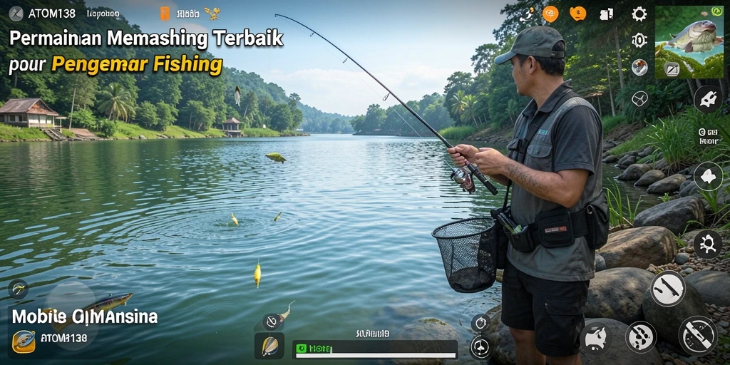 Gameplay ATOM138 yang menampilkan keseruan memancing yang seru.