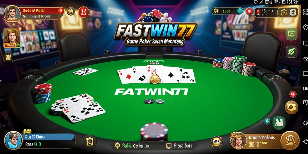 Tampilan gameplay seru dari FASTWIN77 dengan suasana poker yang mendebarkan.
