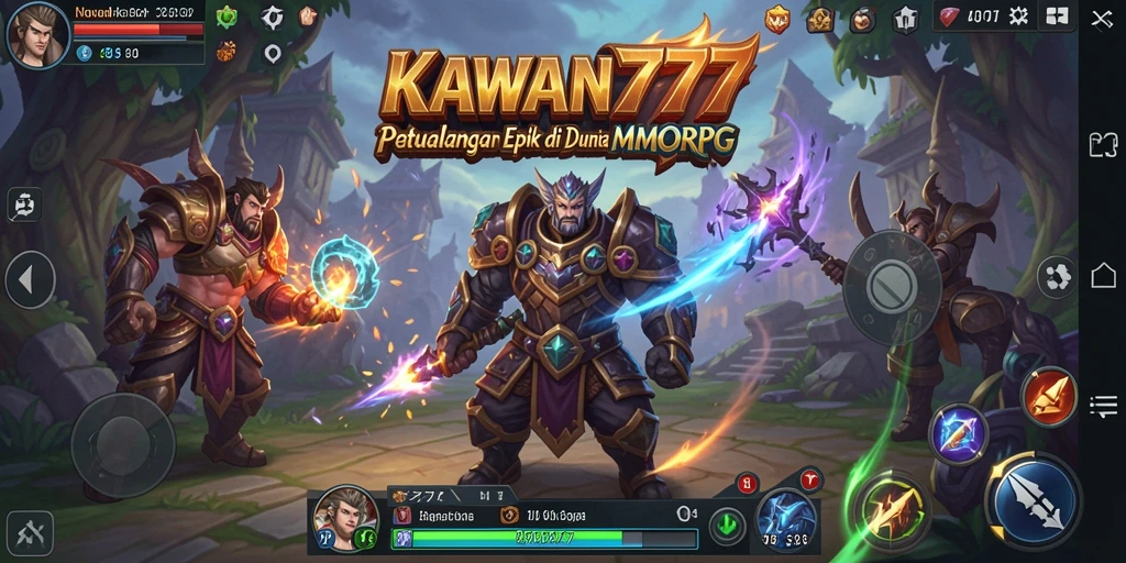 Screenshot menarik dari gameplay KAWAN777 yang menunjukkan aksi pertempuran.