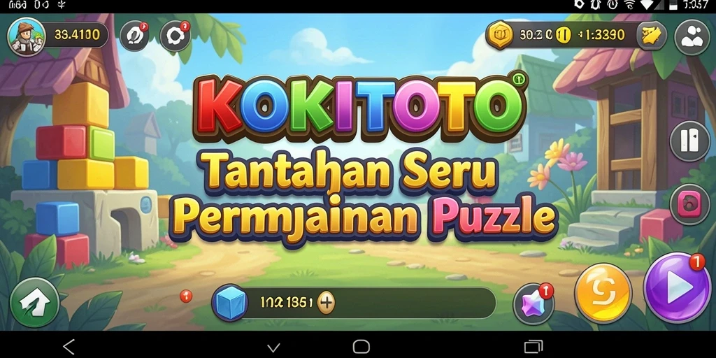 Tampilan gameplay seru dari KOKITOTO dengan berbagai tantangan puzzle.