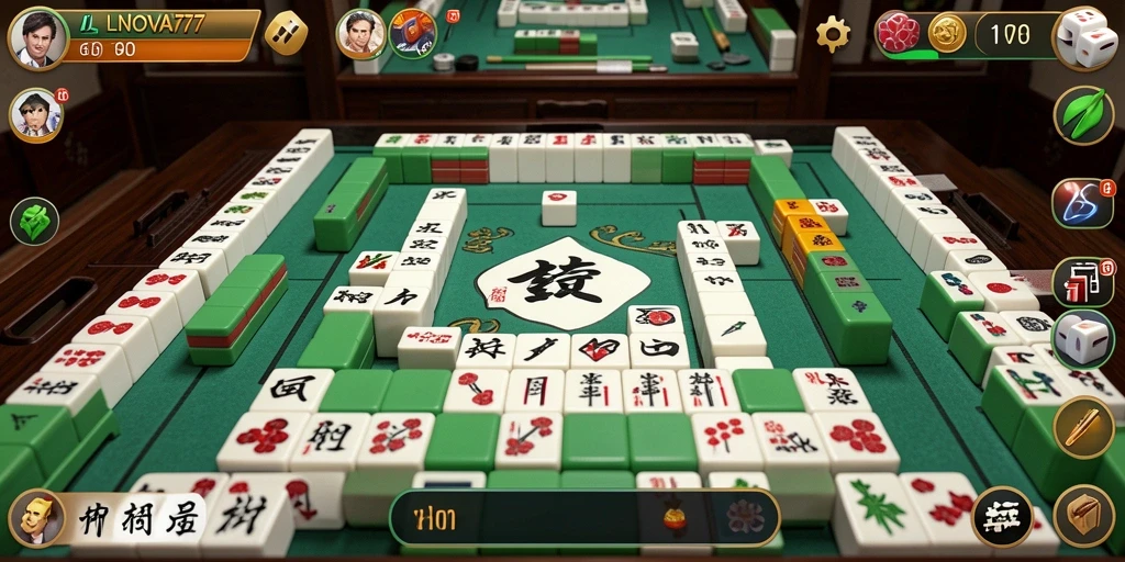 Screenshot LNOVA777 menunjukkan gameplay Mahjong yang menarik dan interaktif.