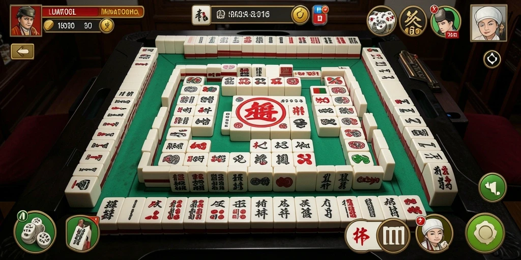 Tangkapan layar LUNATOGEL menampilkan gameplay Mahjong yang menantang.