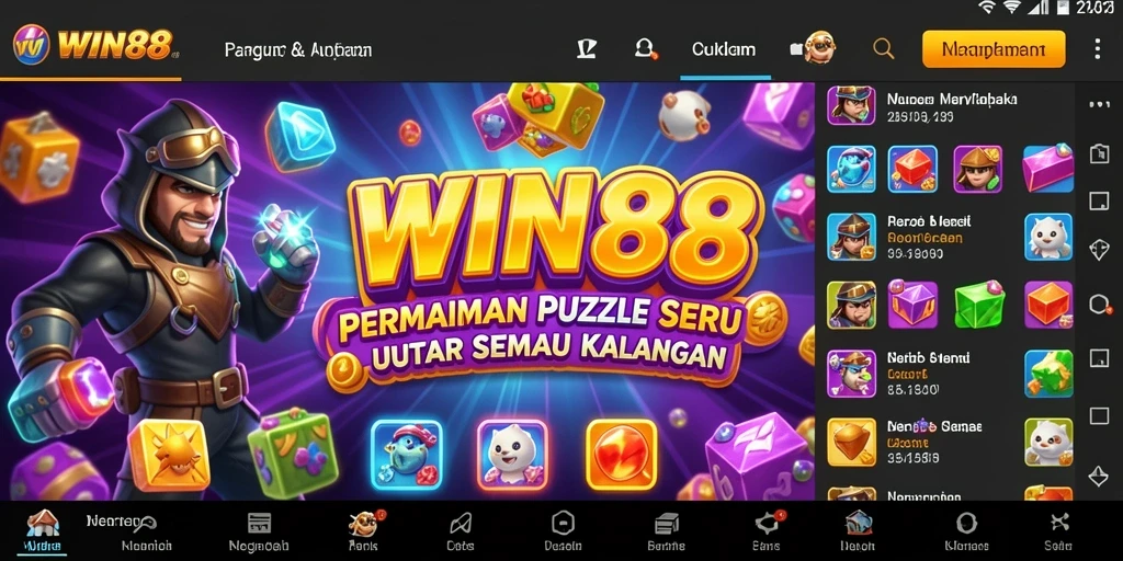 Tampilan gameplay seru dari WIN88 dalam menyelesaikan teka-teki.